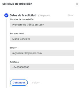 Datos de la solicitud